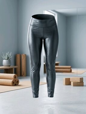 Amazon Women's High-Waist Faux Leather Leggings - Black - Waist 28